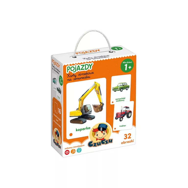 CzuCzu. Karty obrazkowe na sznurku Pojazdy 2+ - tantis.pl