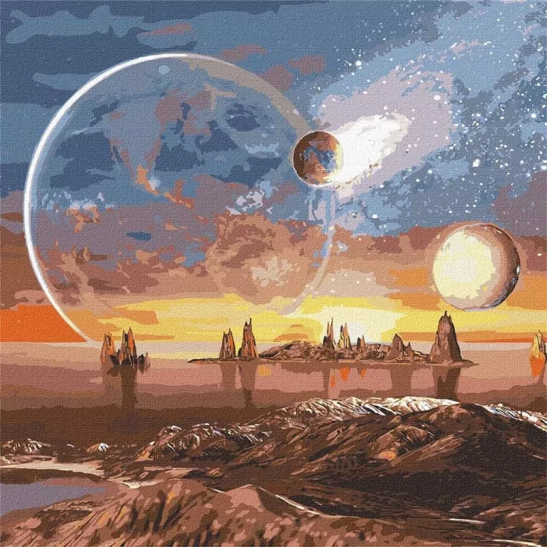 Malowanie po numerach. Kosmiczna pustynia 50x50cm - tantis.pl