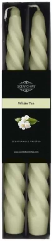Świeca stołowa zakręcona White Tea - tantis.pl