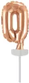 Balon foliowy mini cyfra 0 różowe złoto 7,5x12cm - tantis.pl