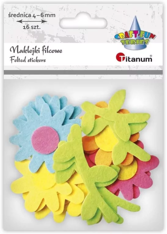 Naklejki filcowe 3D kwiatki 16szt - tantis.pl