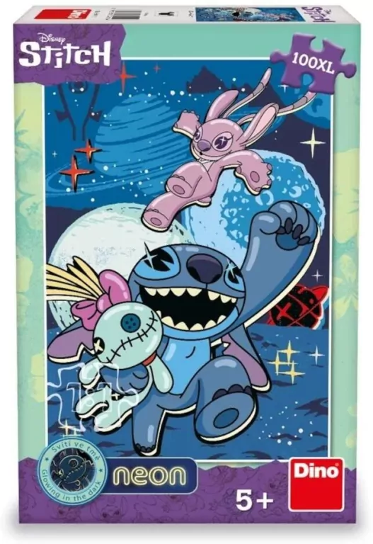Puzzle neonowe 100 Lilo i Stitch świecące kontury - tantis.pl