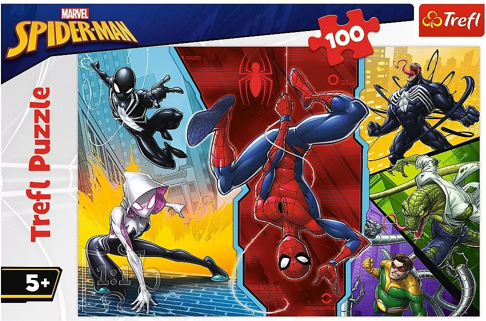 Puzzle 100. Marvel Spiderman Do góry nogami - tantis.pl