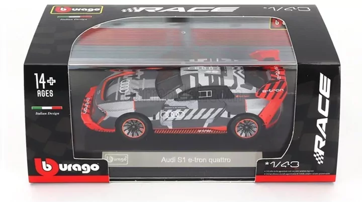Race Audi S1 E-Tron Quattro Grey 1:43 BBURAGO - tantis.pl
