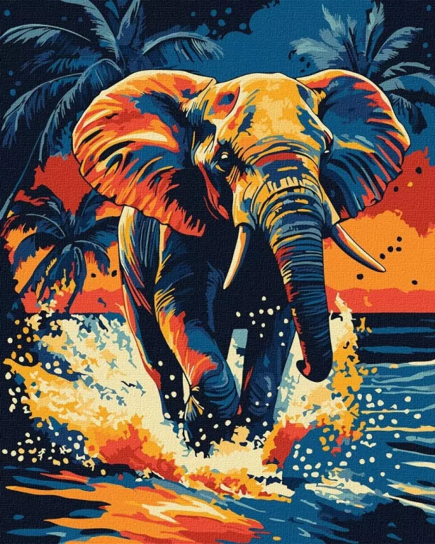 Malowanie po numerach - Magia słonia 40x50cm - tantis.pl