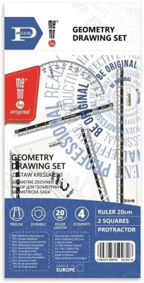 Zestaw kreślarski z linijką 20 cm MemoBe