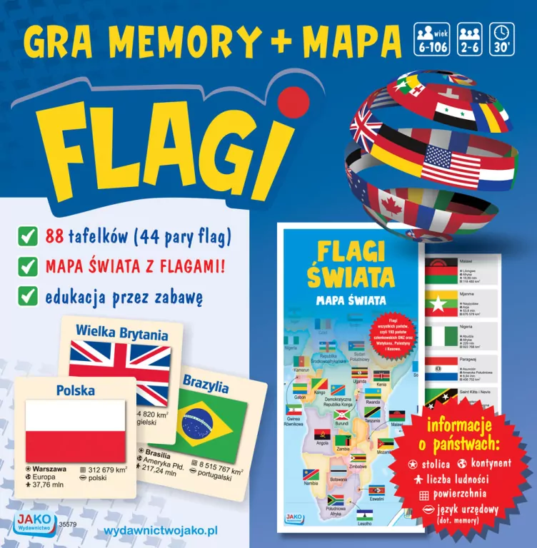 Flagi. Gra memory + mapa - tantis.pl
