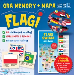 Flagi. Gra memory + mapa