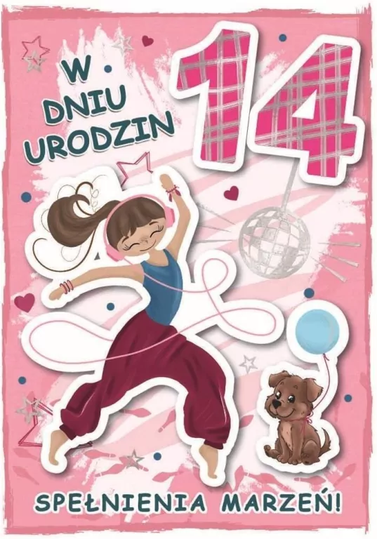 Karnet urodziny 14 B6 z kopertą - tantis.pl