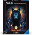 Puzzle 500 świecące - Wilk i księżyce - tantis.pl
