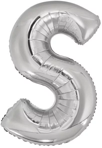 Balon foliowy litera S srebrna 55x86cm - tantis.pl