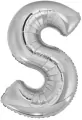 Balon foliowy litera S srebrna 55x86cm - tantis.pl