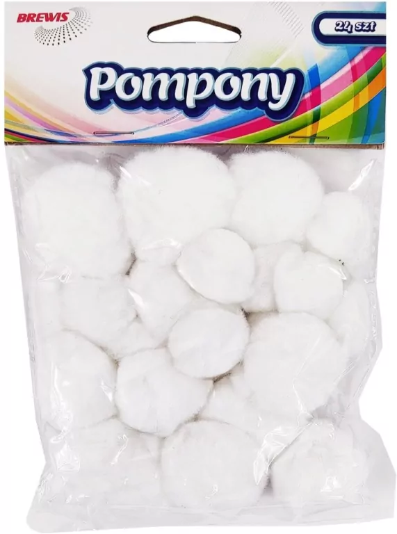 Pompony puszyste. Białe - tantis.pl