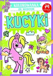 Kucyki. Kolorowanka ze wzorem. 74 naklejki