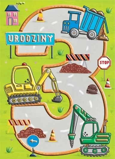 Karnet B6 Urodziny 3 - Budowa - tantis.pl