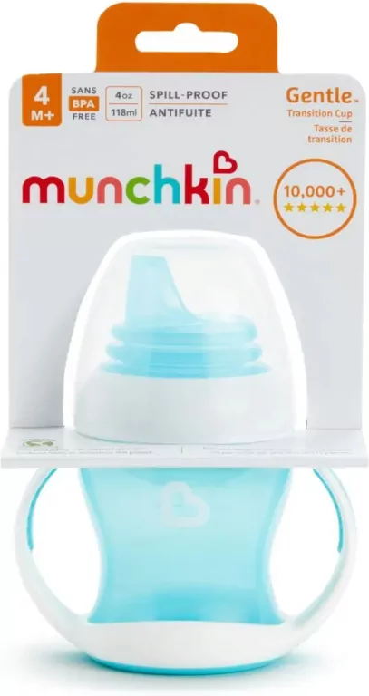 Kubek z miękkim ustnikiem i uchwytami Munchkin 118ml niebieski - tantis.pl