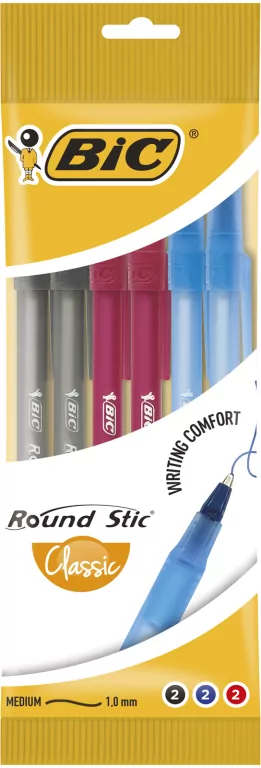 Długopis Round Stic Classic BIC. 6 sztuk - tantis.pl