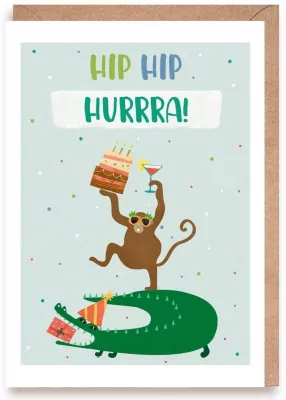 Kartka urodzinowa Hip-hip, hurrra!