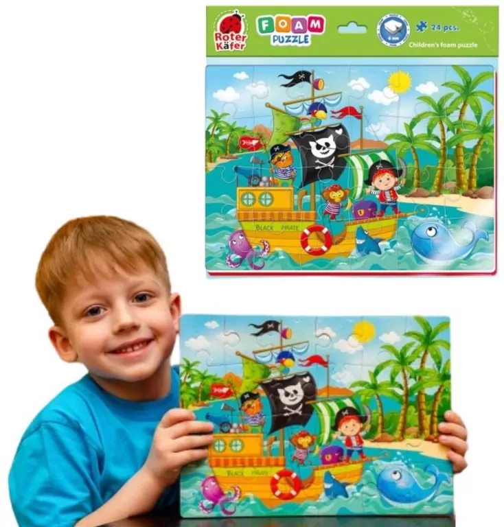 Piankowe puzzle A4. Piraci - tantis.pl