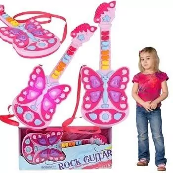 Gitara różowy motylek - tantis.pl