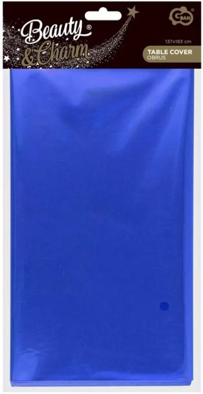 Obrus foliowy, metaliczny niebieski 137 x 183cm - tantis.pl