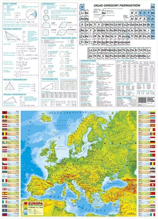 Podkład na biurko oklejany Europa fizyczna - tantis.pl