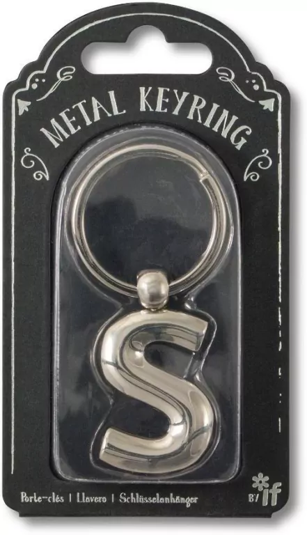 Silver Letter Keyring - brelok do kluczy litera S - tantis.pl