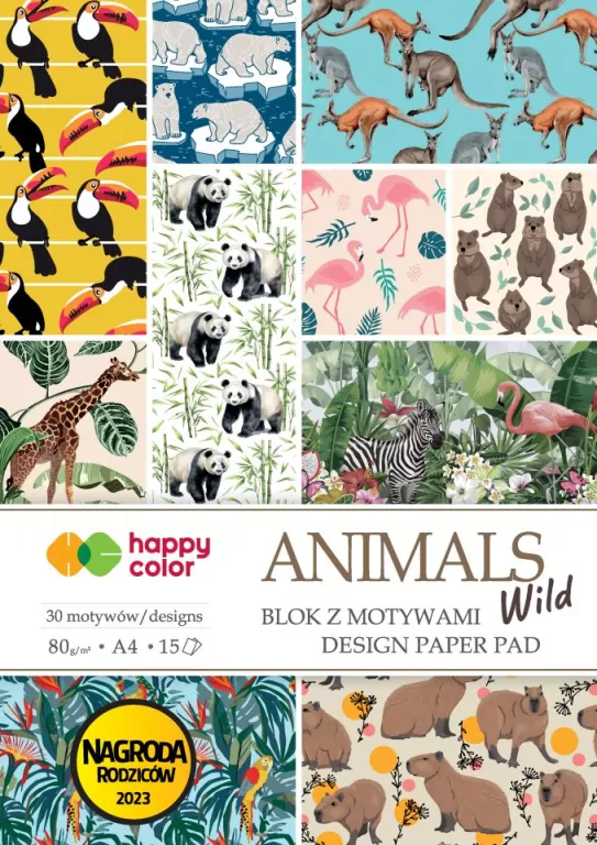 Blok z motywami Animals Wild A4/16K HAPPY COLOR - tantis.pl