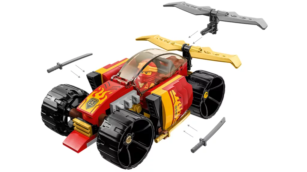LEGO® NINJAGO®. Samochód wyścigowy ninja Kaia EVO. 71780 - tantis.pl