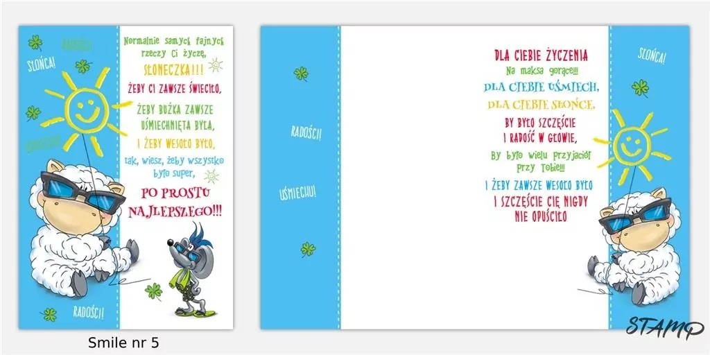 Karnet Smile B6 + koperta. Wzór nr 05 - tantis.pl
