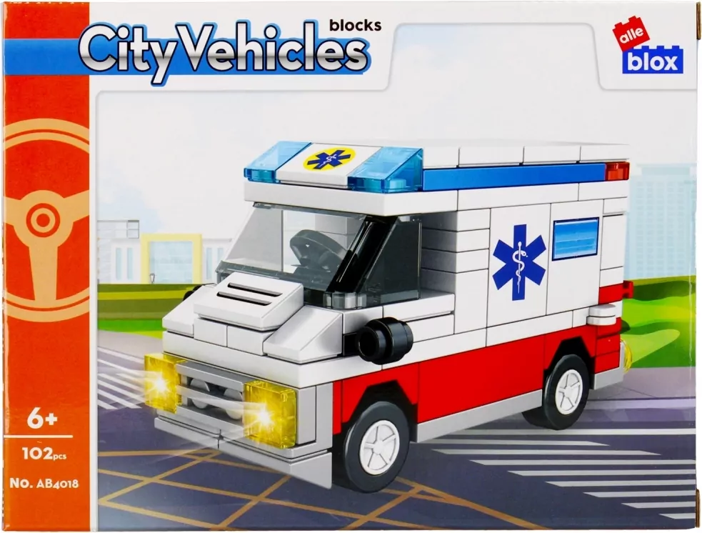 Klocki konstrukcyjne City 102 elementy. Ambulans - tantis.pl