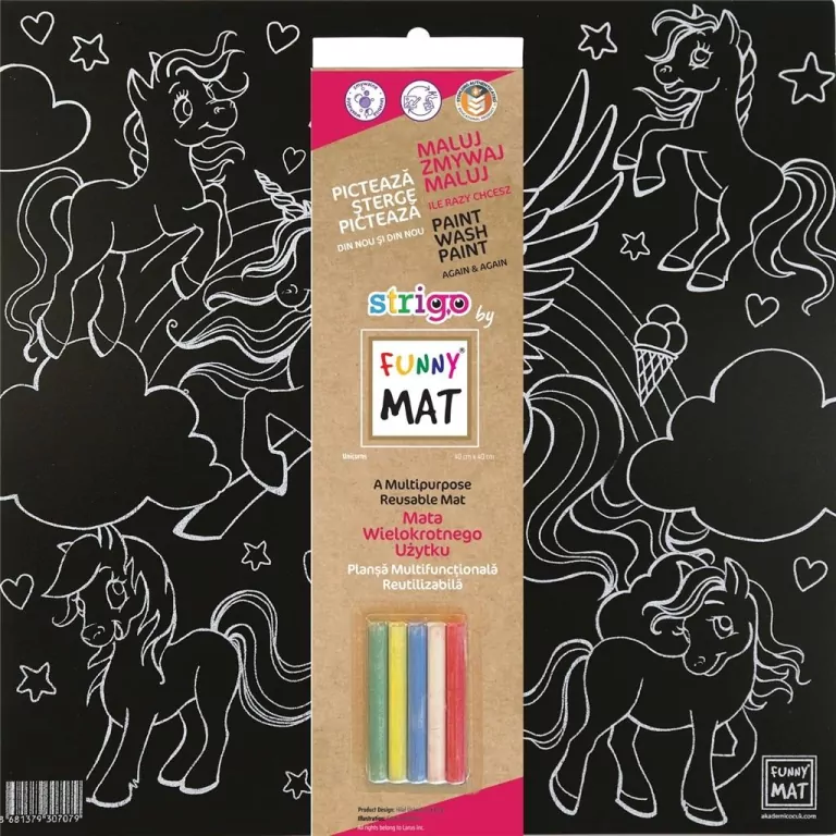 Mata czarna + kreda Unicorns Funny Mat STRIGO - tantis.pl