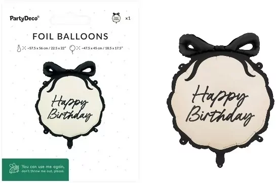 Balon foliowy pastylka Happy Birthday 47.5x45cm - tantis.pl