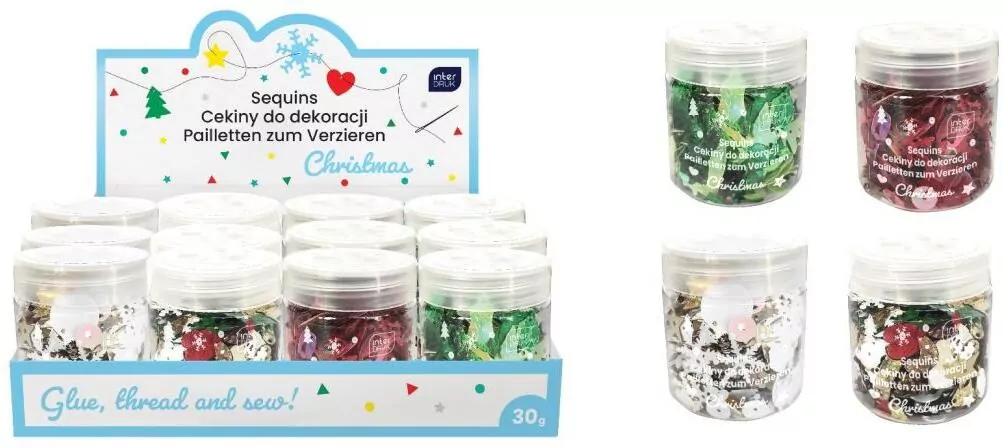 Cekiny do dekoracji 30g Christmas (12szt) - tantis.pl