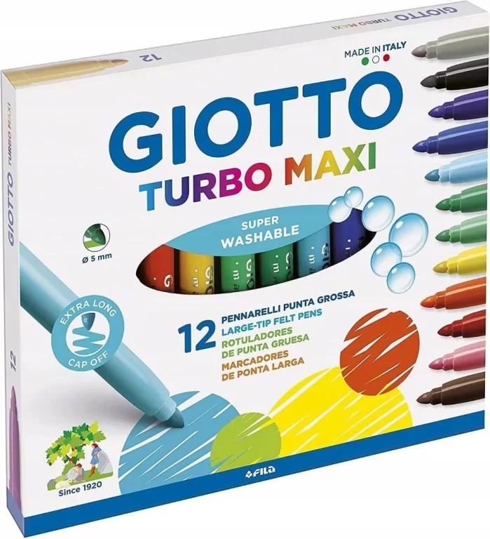 Markery Turbo Maxi 12 kolorów GIOTTO - tantis.pl