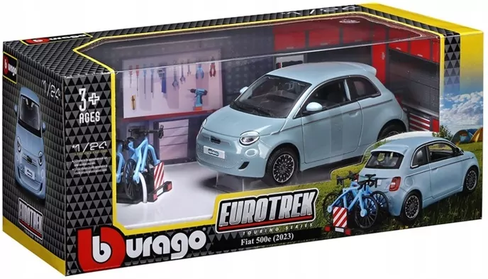 Eurotrek - Fiat 500e (2023) With Bikes Light Blue - tantis.pl