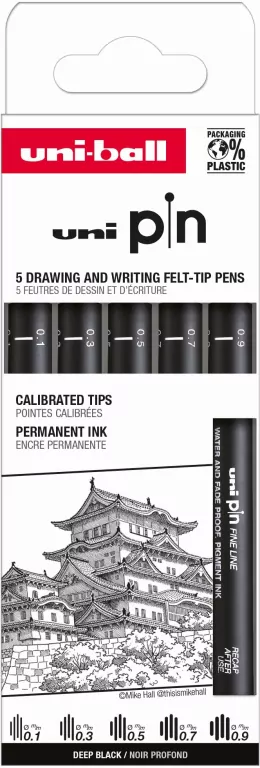 Cienkopis kreślarski PIN 200 czarny różne grubości 01-09 - tantis.pl