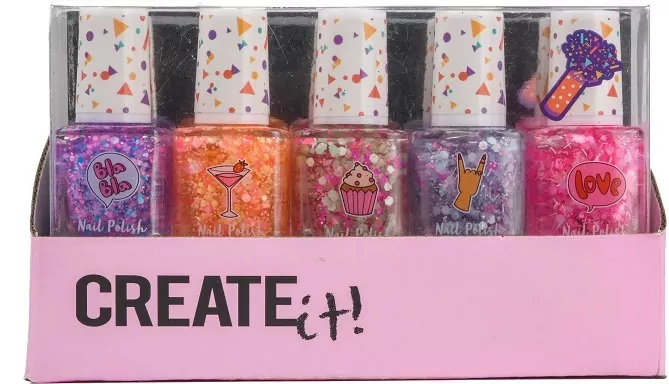 Lakier do paznokci dla dzieci. Confetti 5 szt. - tantis.pl