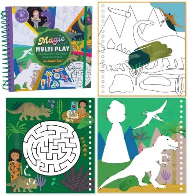 Kolorowanka Wodna z zadaniami Dinozaury