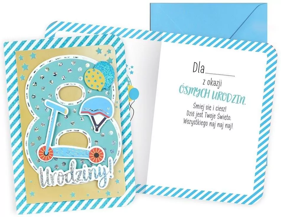 Karnet B6. Urodziny 8 chłopiec - tantis.pl