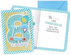 Karnet B6. Urodziny 8 chłopiec