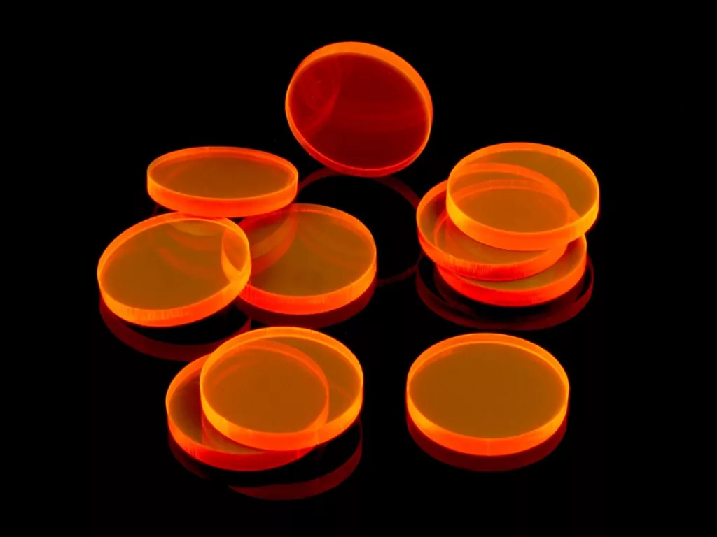 Znaczniki akryl pomarańczowe fluo okrągłe 22 x 3 mm - tantis.pl