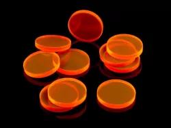 Znaczniki akryl pomarańczowe fluo okrągłe 22 x 3 mm