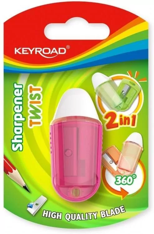 Temperówka plastikowa z gumką pojedyńcza MIX - tantis.pl