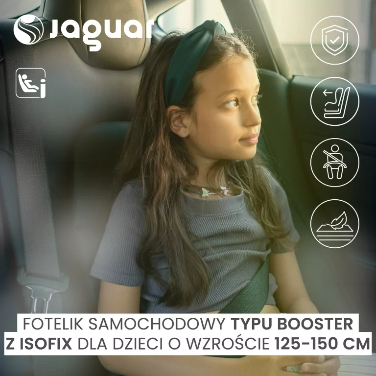 Caretero Fotelik Jaguar I-Size beżowy (125-150cm) - tantis.pl