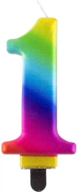 Świeczka cyferka 1 Beauty&Charm Galaxy 8cm - tantis.pl