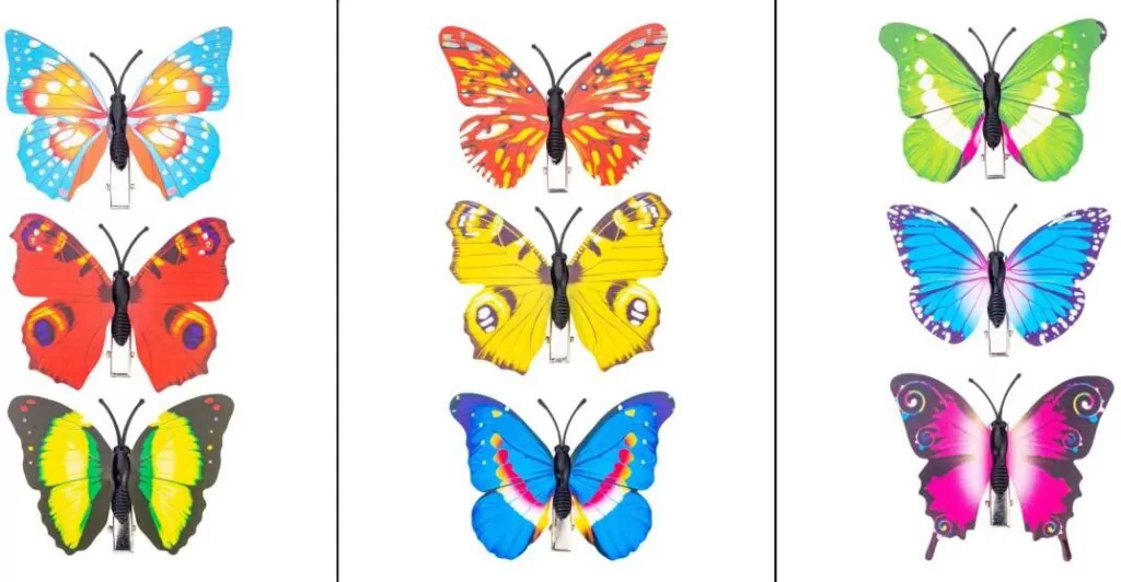 Motylki dekoracyjne 7,5cm 3szt MIX - tantis.pl