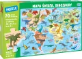 Puzzle 70 Mapa świata. Dinozaury - tantis.pl