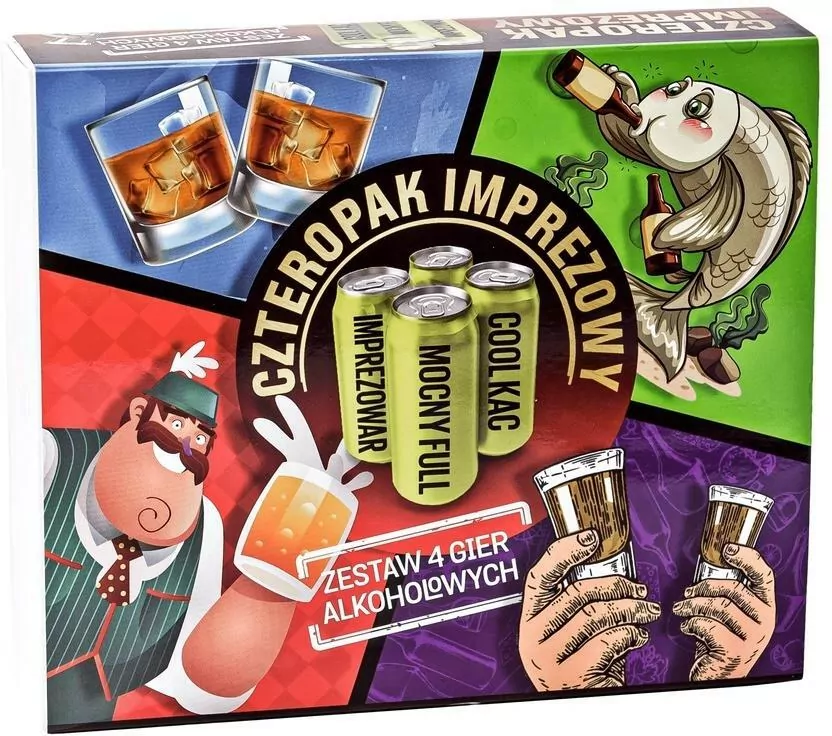 Czteropak imprezowy. Zestaw 4 gier alkoholowych - tantis.pl