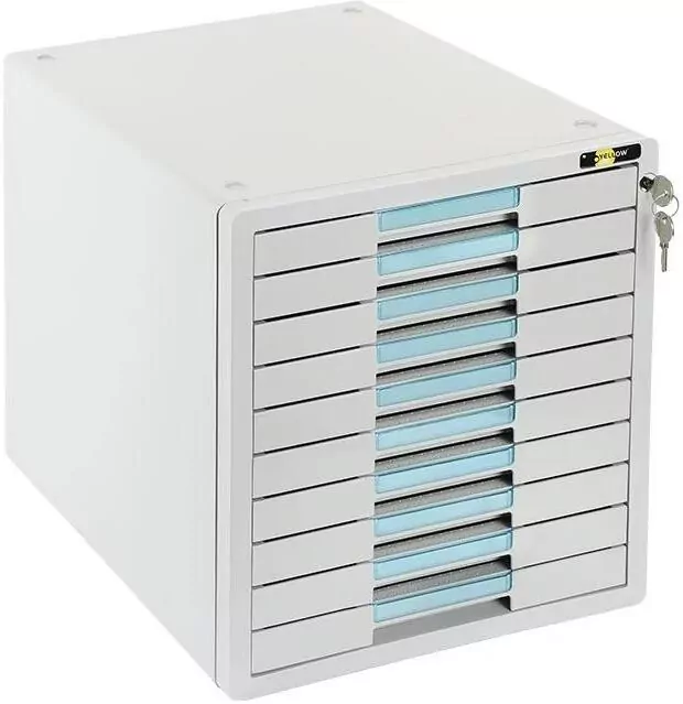 Szafka na dokumenty 10szufl. szaro-nieb YELLOW ONE - tantis.pl